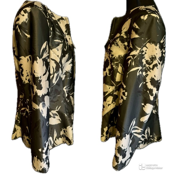 DKNY sz 12 Black & Gray Floral Jacket - Picture 3 of 11